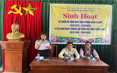 Dự sinh hoạt chuyên đề tại khu dân cư thôn 1 xã Trà Linh