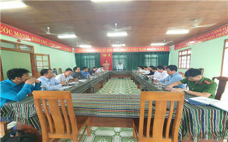 Thường trực Huyện ủy làm việc với Đảng ủy xã Trà Linh và xã Trà Nam